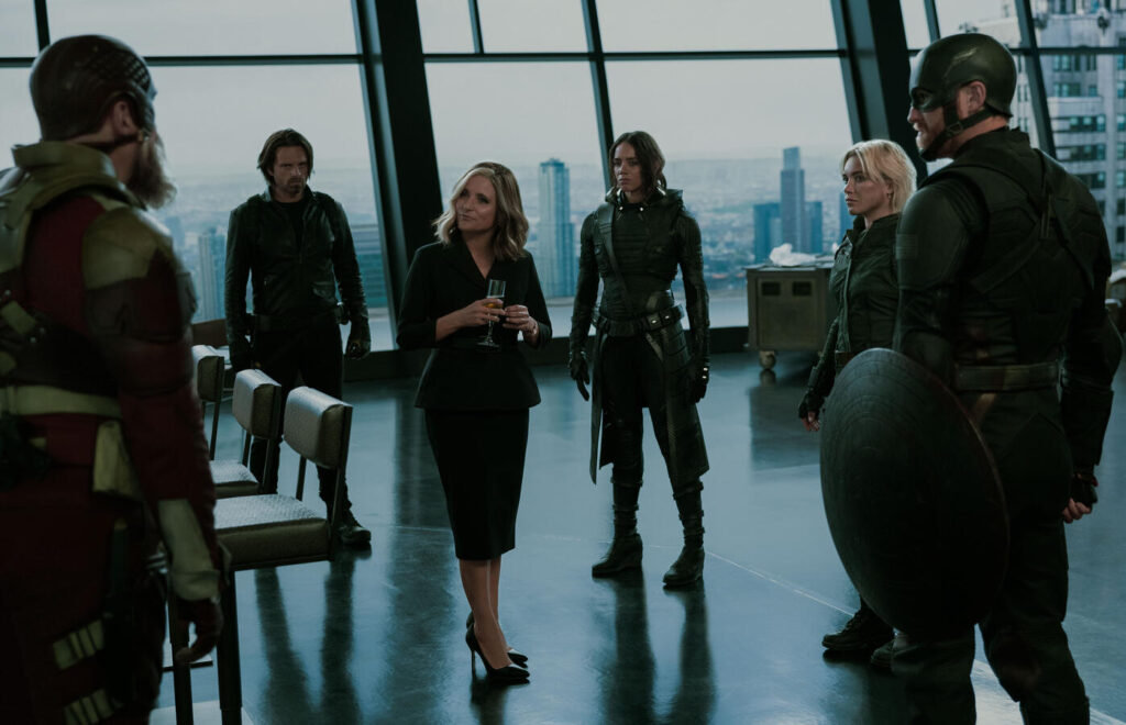 Thunderbolts Bucky Barnes, Ghost (Ava Starr), Yelena Belova, U.S. Agent (John Walker), Red Guardian (Alexei Shostakov) Valentina
